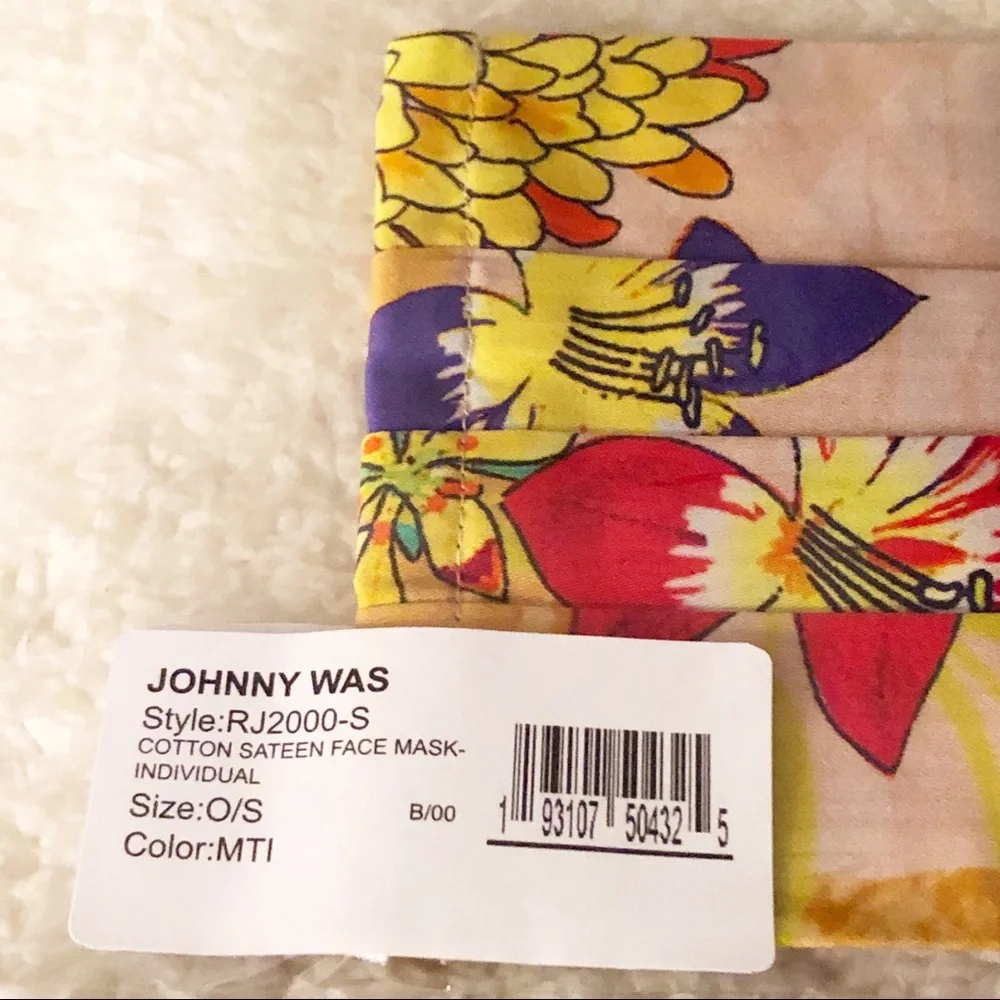 Johnny Was Signature Floral Bohemian Fabric Face Mask - Picture 3 of 8